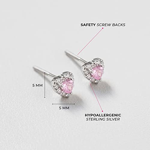 925 Sterling Silver 5mm Multi Cubic Zirconia Diva Heart-Shaped Earrings for Toddlers, Young Girls, and Teens - Brilliant CZ Earrings for Heart-Loving Girls - Adorable and Eye-Catching Jewelry4