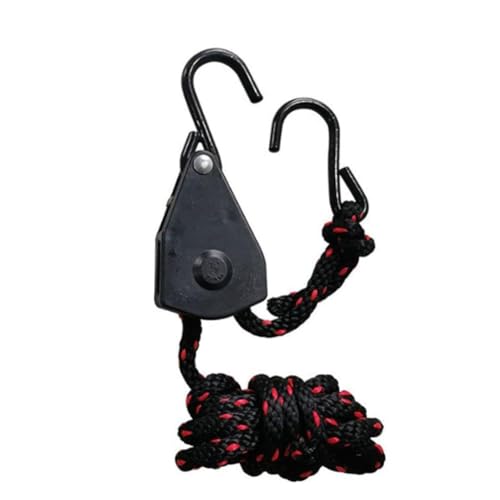 FACAIIO Corde de suspension avec crochet en S trempé en plastique avec corde en polypropylène de 6 mm/10 mm, poulie de levage, capacité de charge de 136 kg à 220 kg, pièces métalliques inoxydables