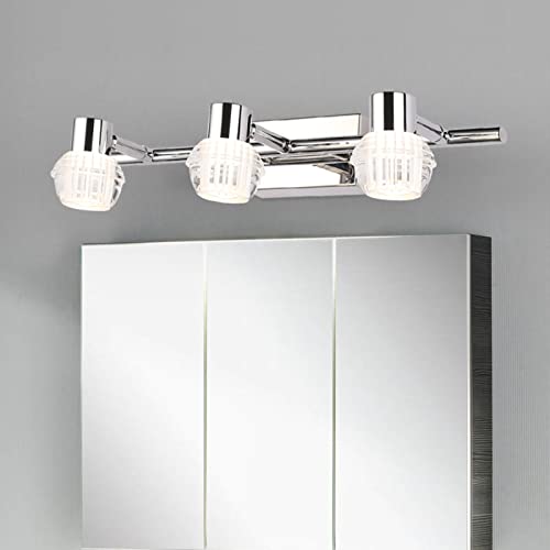 Appliques murales à LED avec trois phares de miroir en acrylique pour la salle de bain - 4