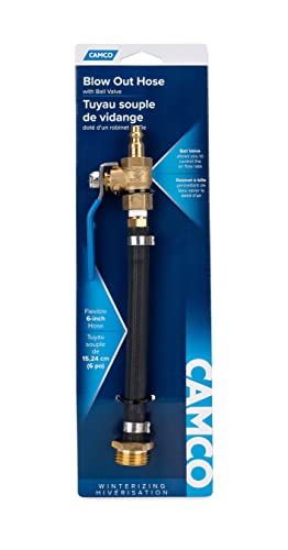 Image of Camco RV Winterization Fresh Water Blow Out Hose with Ball Valve - Easy to Use & Features Double Brass Build - Essential RV Winterizing Tool - for Use with an Air Compressor (36170) (Pack of 6)