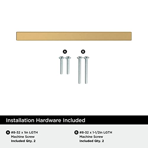 Image of Amerock 25 Pack 3-3 /4 inch Bar Pulls Square Champagne Bronze Drawer Pull | 3-3 /4 inch (96mm) Center-to-Center Mounting Distance and 6-1 /16 inches Overall Length, Durable Zinc Cabinet Hardware