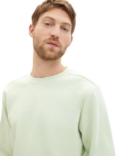 TOM TAILOR Herren Basic Crewneck Sweatshirt, 35169 - Tender Sea Green, M