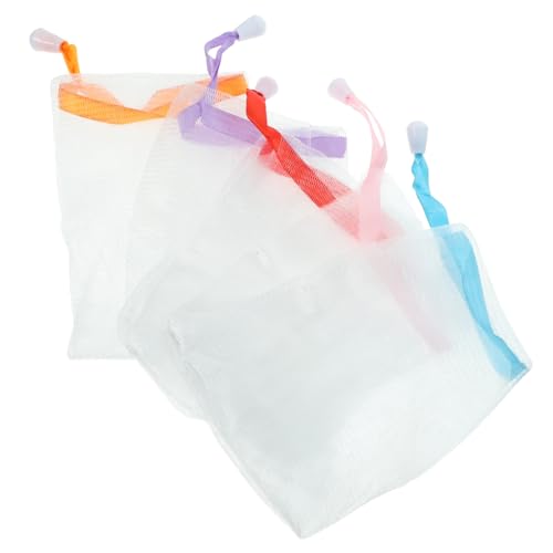 NIYANGLE 10 Piezas bolsa de jabón facial bolsa de jabón de malla exfoliante espuma Suave neto jabón de manos soporte de malla de jabón protector de bolsa de jabón red pe