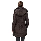 Knuffelwuff Damen Übergangsjacke - Leichte wasserdichte Jacke Lexington Größe: M / 38 Coffee - Atmungsaktive Regenjacke mit extra vielen Taschen für Outdoor, Wandern, Reisen, Gassi gehen