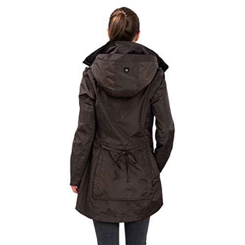 Knuffelwuff Damen Übergangsjacke - Leichte wasserdichte Jacke Lexington Größe: M / 38 Coffee - Atmungsaktive Regenjacke mit extra vielen Taschen für Outdoor, Wandern, Reisen, Gassi gehen