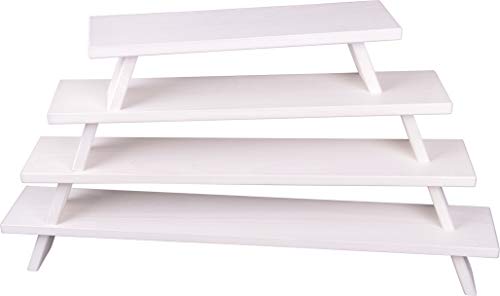 WEIGLA - Schwibbogenbank aus dem Erzgebirge I Weiß I Fensterbank Innen Holz I dekorative Schwibbogen Erhöhung aus Buchenholz I Weihnachten I Podest für Lichterbogen I Holzbank I - 70 x 13 x 11 cm