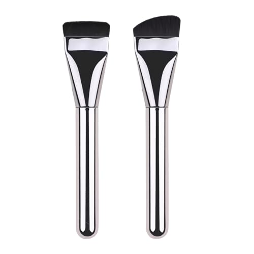 OHREN 2 PCS Pincel de Base Plano, Pincel de Maquillaje Ultra-delgado, Pincel de Corrector, Regalos para Chicas y Mujeres