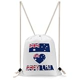 JGEUBXCM Australia Flag Drawstring Bags Men Womans Cinch Sack Adjustable String Sacks Fashion Gym Sack Dance Bag For Cycling Camping Hiking Shopping