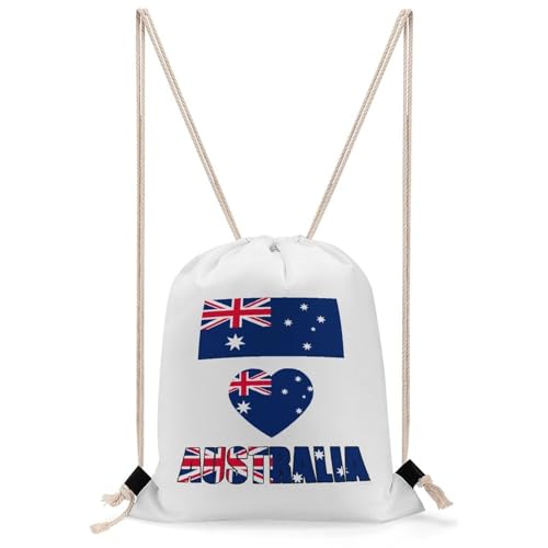 JGEUBXCM Australia Flag Drawstring Bags Men Womans Cinch Sack Adjustable String Sacks Fashion Gym Sack Dance Bag For Cycling Camping Hiking Shopping