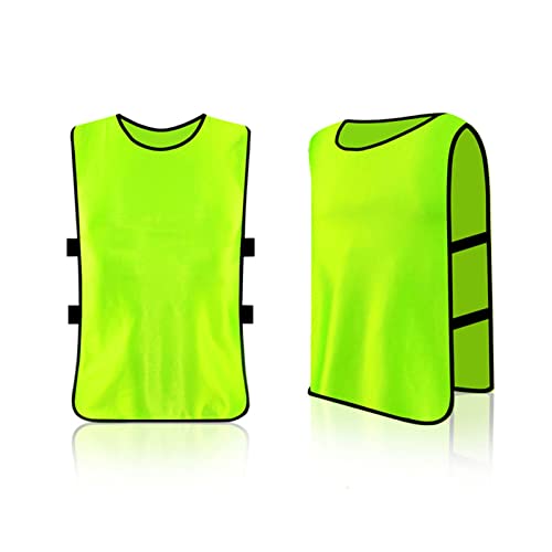 NDNCZDHC 12PCS Football Jerseys Polyester Scrimmage Training Vest Yellow Soccer Training Vest Scrimmage Jersey 26x20in