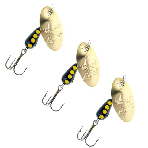 Panther Martin 3PKPMR_9_G Classic Regular Teardrop Spinners 3 Fishing Lures - Pack of 3 - Gold - 9 (3/8 oz)
