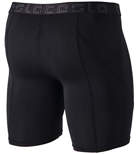 TSLA Men\'s Athletic Compression Shorts, Sports Performance Active Cool Dry Running Tights, Athletic(mus17) - Black, Large - Thumbnail 5