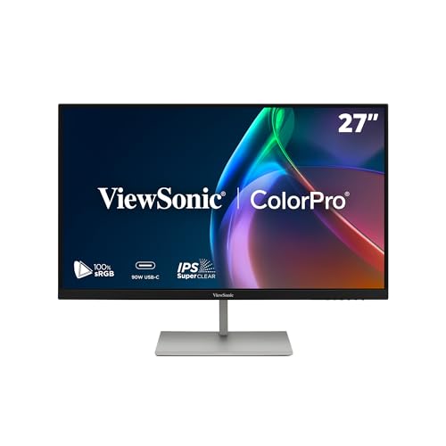 Image of Viewsonic VP Series VP2766-2K Monitor PC 27 in [27] 2560 x 1440 Pixel Quad HD LED Argento, Nero (27IN DCI-P3 16:9 Wide LCD 2560 - X 2440 HDMIX1 TYPE C1[PD90W] USB)