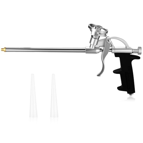 Expanding Foam Guns, Professional Foaming Sealant Dispensing Spray Foam Gun, Spray Thermal Insulation Application Applicator for Caulking, Filling, Sealing, Windows DIY Projects, with 2 Nozzles