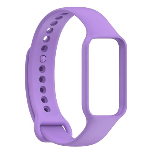 [MEVMEVGNLN] 2in1 Fit For Xiaomi Band 8 �A�N�e�B�u�E�H�b�`�o���h �V���R���X�g���b�v �t���[���v���e�N�^�[�V�F���t�� For Redmi Watch2 �Ή�(Purple,For Mi Band 8 Active)