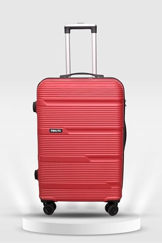 Image of ABS Hard Medium Check-in Suitcase 66 cm | 8 Wheels Metrolite Trolley Bag | Cherry Red Travel Luggage with Smooth Mobility, Combination Lock & Strong Zipper for Air, Road & Weekend Trips
