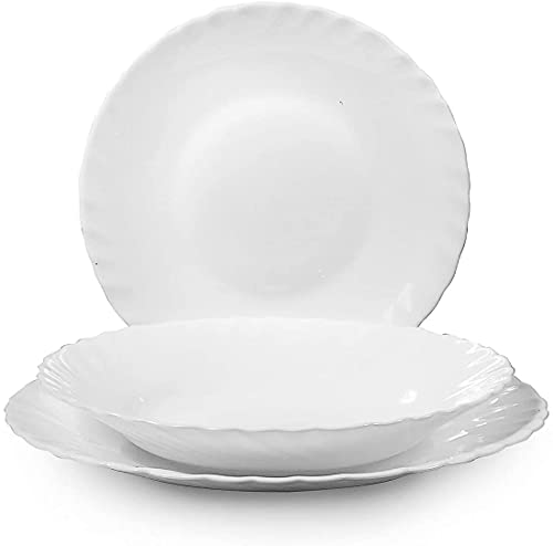 REPLOOD Juego de platos de mesa Prima blanco de 36 piezas para 12 personas