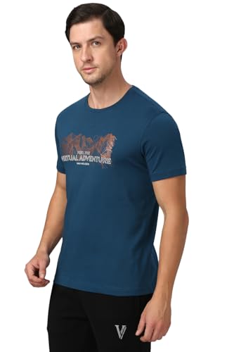 Image of Van Heusen Men's Athleisure Graphic T-Shirt - Comfortable Crew Neck| Soft Breathable Cotton Blend | Casual Wear Style | Summer Favorite | Style 60054