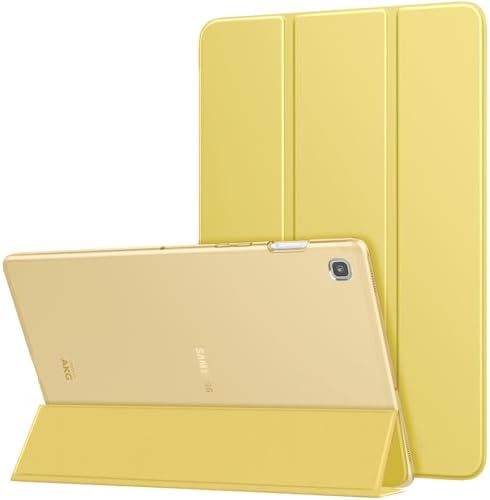MoKo Case Compatible with Samsung Galaxy Tab S5e 2019, PU Leather Protective Case with Translucent Back Cover, Auto Sleep/Wake Function, Perfect for Galaxy Tab S5e SM-T720/SM-T725 2019, Light Yellow