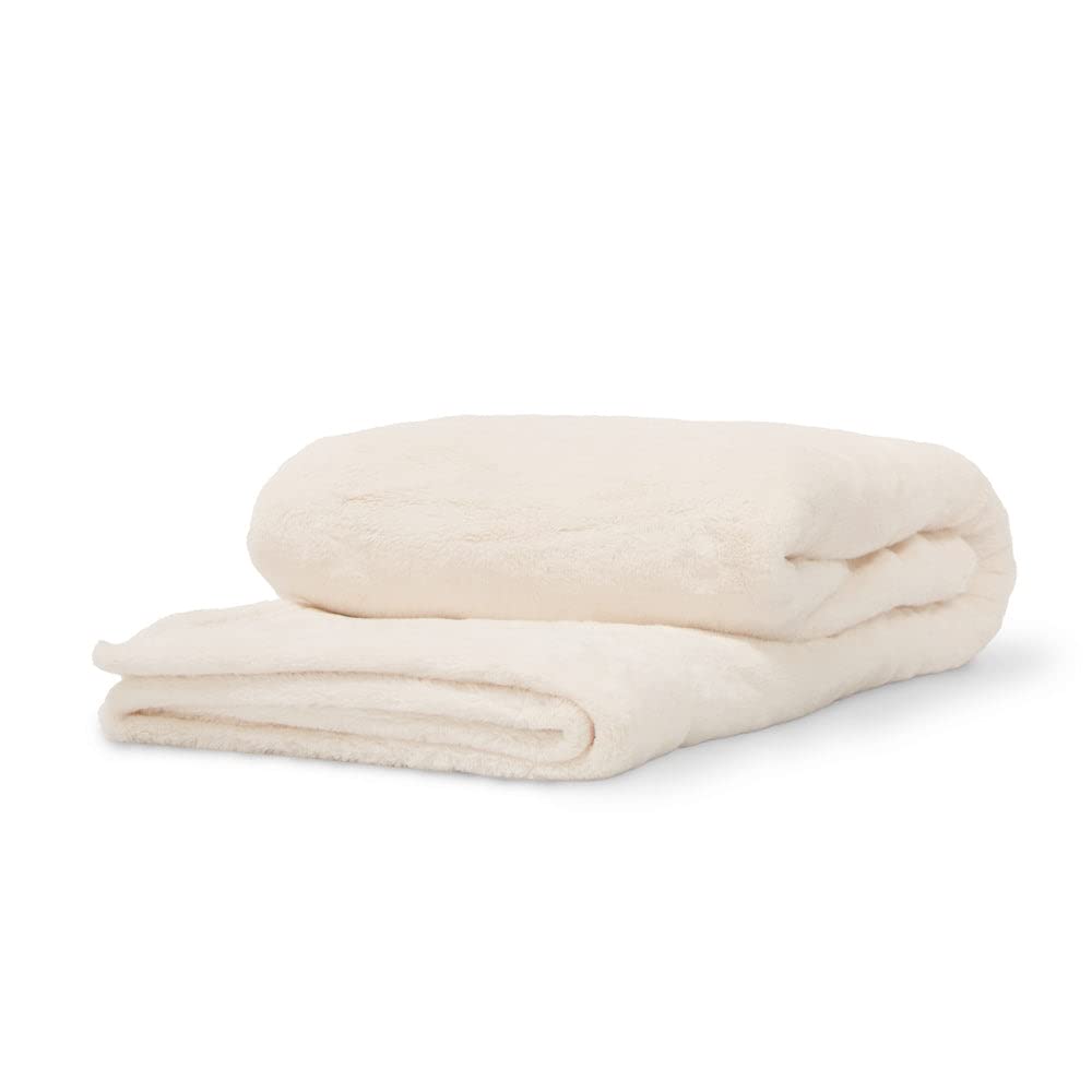 Jennifer Adams Ultra-Plush Throw Blanket 50" x 70", Soft and Lightweight Ivory Throw to add Comfort and Style to Any Couch or Bed