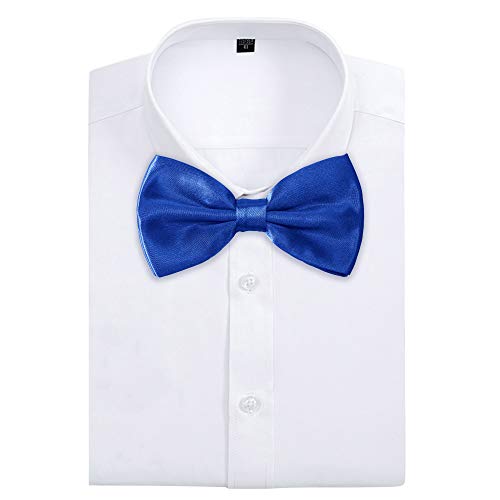 Avantmen Men's Bowties Formal Satin Solid - 12 Pack Bow Ties Pre-Tied Adjustable Ties For Men Many Colors Option In Bulk #TOP1