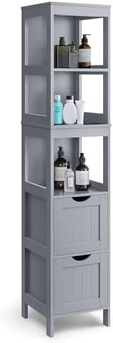VASAGLE Storage Cabinet, Storage Organizer Rack Stand for Bathroo...