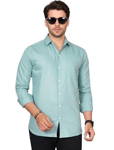Image of Diverse Men's Solid Formal Shirt | Premium Poly Cotton Full Sleeve Regular Fit Shirt for Men | Stylish Office, Business & Casual