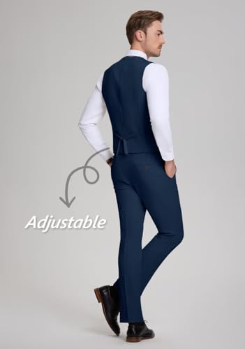 Retro Mens Linen Suit Slim Fit 3 Piece Summer Wedding Suit Casual Beach Linen Suits for Men Prom Jacket Vest Pant Set3