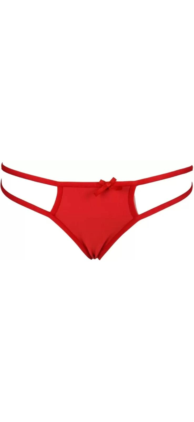 wow zn fashion Women's Comfortable Polyester Spandex G Strings Sexy Double Metal Ring Strappy Thong T-Back Panties, Free Size, Red-picture-28