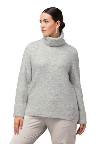 Ulla Popken Damen Rollkragenpullover, Breite Rippbündchen, Langarm...