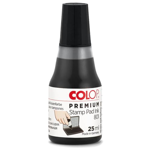 COLOP Premium Stempelfarbe 801 schwarz, auf Wasserbasis,...
