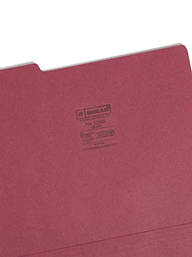 Smead Colored File Folder, 1/3-Cut Tab, Letter Size, Maroon, 100 Per Box (13093) #TOP2