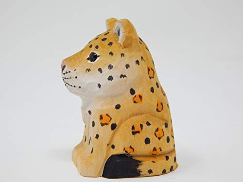 Selsela Leopard Jaguar Panther Figurine Decoration Statue Sculpture Wood Spotted Wall Art Miniature Carved Small Animals Collectible #TOP1