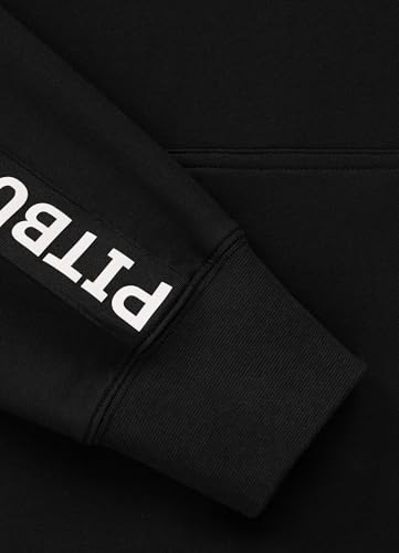 PITBULL - Męska bluza z kapturem, oddychająca i elastyczna, bluza z kapturem, męska bluza z kapturem, charakterystyczny design, bluza z kapturem, czarny, XL