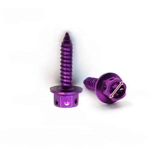 Vis autotaraudeuses M5x20 en aluminium violettes pour carénage moto Suzuki et Ducati x5