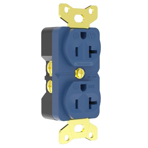 Monosaudio Audiophile Duplex Receptacle 20 Amp 125V Pure Copper Audio Wall Outlet an Audiophile Power Receptacle with Flame Retardant Shell for Home Stereo Sound Systems(24k Gold Plated )