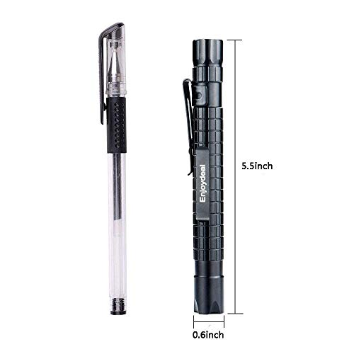 Enjoydeal 5Pcs Led Pen Light Flashlight Ultra Slim Xpe-R3 1000Lm Penlight Waterproof Pocket Flashlight For Indoor Outdoor Inspection Work Repair And Emergency 5.5Inch #TOP3