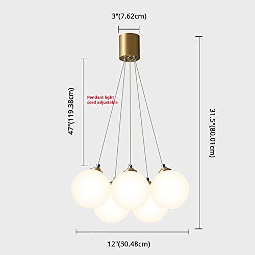 4 globe pendant lighting en laiton moderne pour sublimer la table - 2