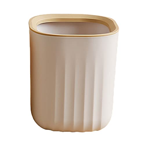 Image of Sheebo Open Top Mini Trash Can Rectangle Wastebasket for Bathroom Vanity, Desktop, Tabletop or Coffee Table - Dispose of Cotton Rounds, Makeup Sponges, Tissues; 2 Liter (Rectangle Open-Top - White)