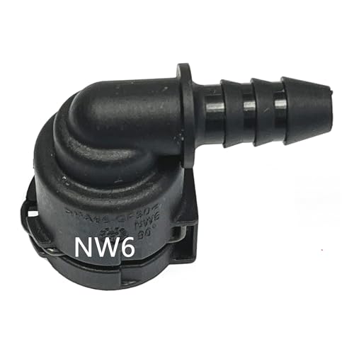 NW6, 90°,Coolant Hose Connector Adapter,Radiator Pipe Line Fitting for Chevrolet Mercedes-Benz BMW Audi Volkswagen Volvo Buick,3 Series,Engine Heater Hose Assembly Junction Repair Kit,ID6, 3/8 inch