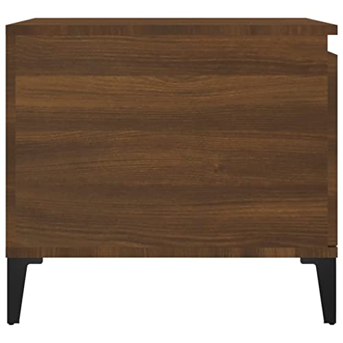 Table basse rectangulaire chêne marron et métal 100 cm avec porte - 8
