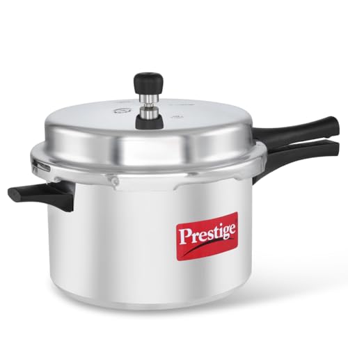 Prestige 8.5 Litre Aluminium Popular Outerlid Pressure Cooker|Virgin Aluminium|Gas Compatible|Controlled Gasket Release System|Metallic Safety Plug|5*