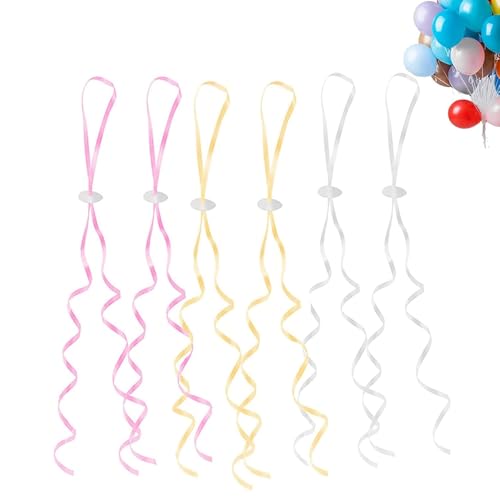 GoldRock Cierres de globos de helio con cuerda, 100 unidades de cinta para hacer globos, guirnaldas, cordones, cierres de globos para globos, cierre de globos de helio, cuerda para globos