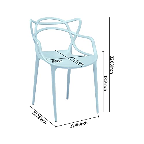 Canglong Cross Back Dining Chair Casual Chair For Restaurants, Cafes, Kitchens, Dining Rooms Set Of 2, Blue #TOP2