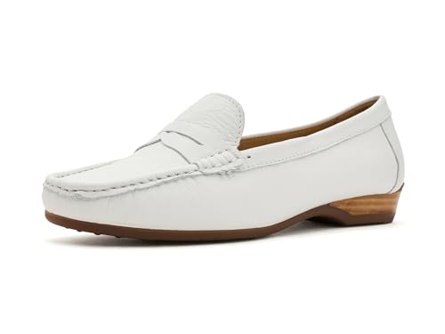 David Tate Mocassim feminino Freetime, Branco, 6.5 Wide
