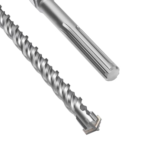 Foret SDS Max 22 x 1000 mm, Foret à béton avec 4 tranchants en carbure et double spirale, Foret à percussion pour béton, pierre, pierre naturelle