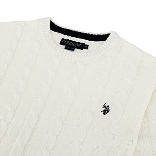 U.S. Polo Men's Cable Crew Neck Sweater Pullover2