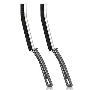 Yumuwind Crevice Cleaning Brush, Bathroom Hard Bristle Crevice Cleaning Brush, Long Handle Stiff Cleaning Brush Tool, Thin Cleaning Brush for Home Kitchen (2PCS)