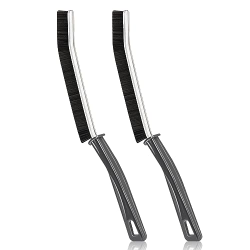 Yumuwind Crevice Cleaning Brush, Bathroom Hard Bristle Crevice Cleaning Brush, Long Handle Stiff Cleaning Brush Tool, Thin Cleaning Brush for Home Kitchen (2PCS)