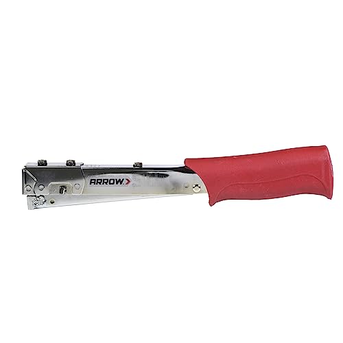 Arrow HT19 Heavy Duty Hammer Tacker, Chromed-Steel Manual Stapler with Sure-Grip Handle, Dual-Capacity Rear-Load Magazine, Fits 5/16”, 3/8", or 1/2" Staples